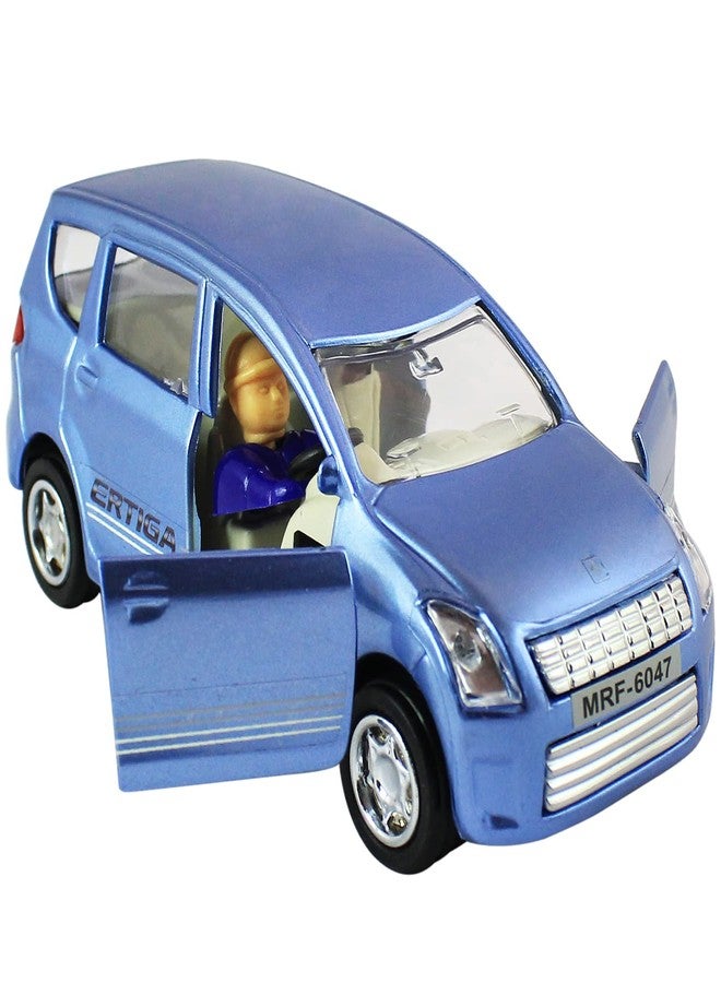 Shinsei Maruti Ertiga Car Pull Back Action Door Openable Miniature Toy (Sky Blue)
